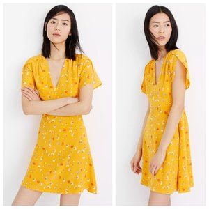 Madewell Silk Belladonna Mango Floral Dress